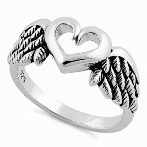 angel heart wing ring